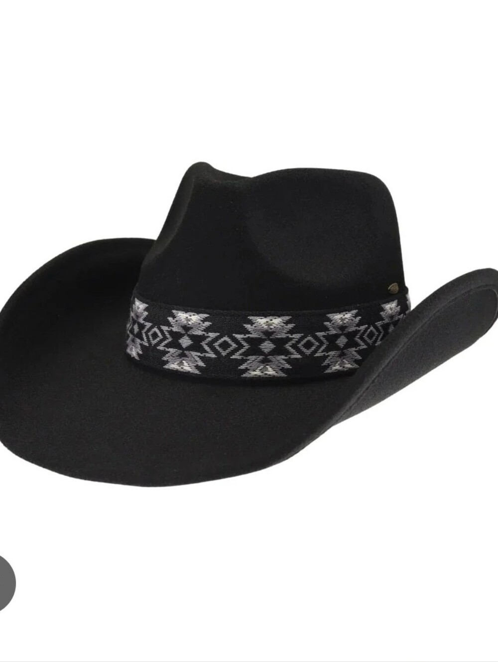 C.C New York Aztec Vegan Fabric Cowboy Hat New Black Western OSFM